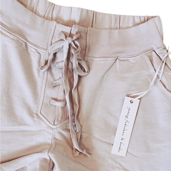 YOUNG FABULOUS & BROKE NWT Payton Lace Up Shorts Size Medium in Grey Iris - Picture 6 of 12